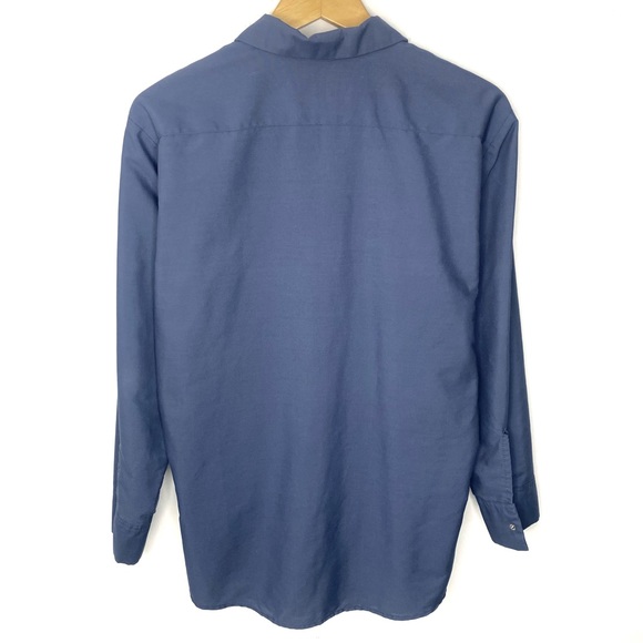 Vintage Workwear Men’s Steel Blue Long Sleeve Button Down Work Shirt Made In USA - Picture 3 of 4